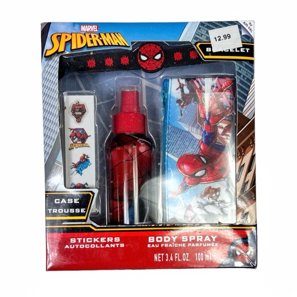 NIB Spiderman Gift Set For Kids - Body Spray, Case & Stickers - Picture 2 of 8